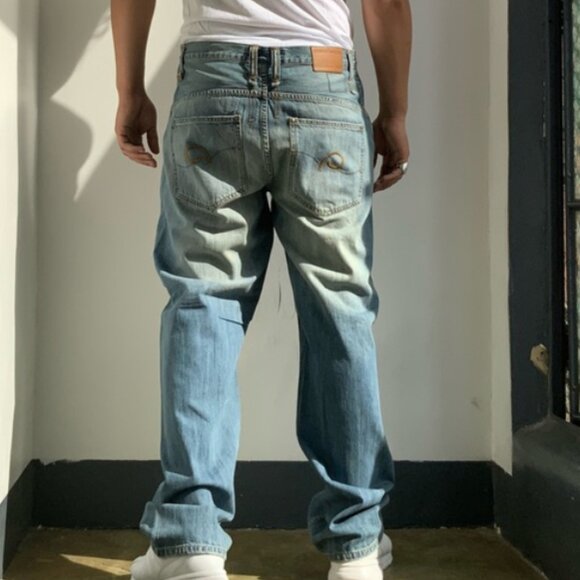 Men’s Rocawear Mid Blue Sandblast Denim Pants NWT